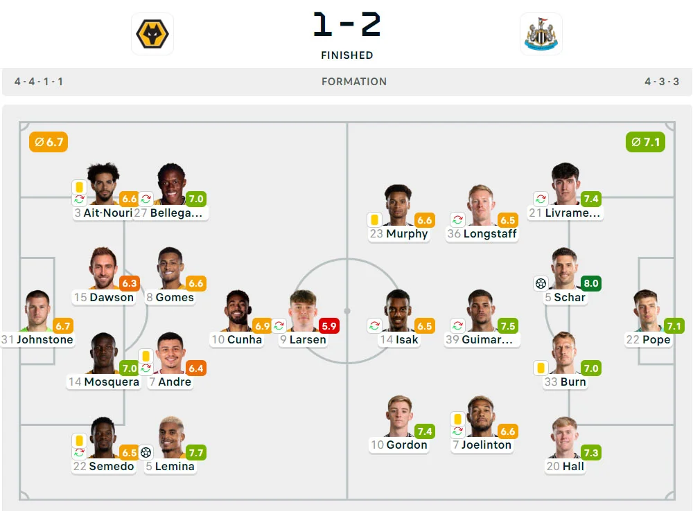 Liga Inggris 2024-2025: Wolverhampton 1-2 Newcastle United